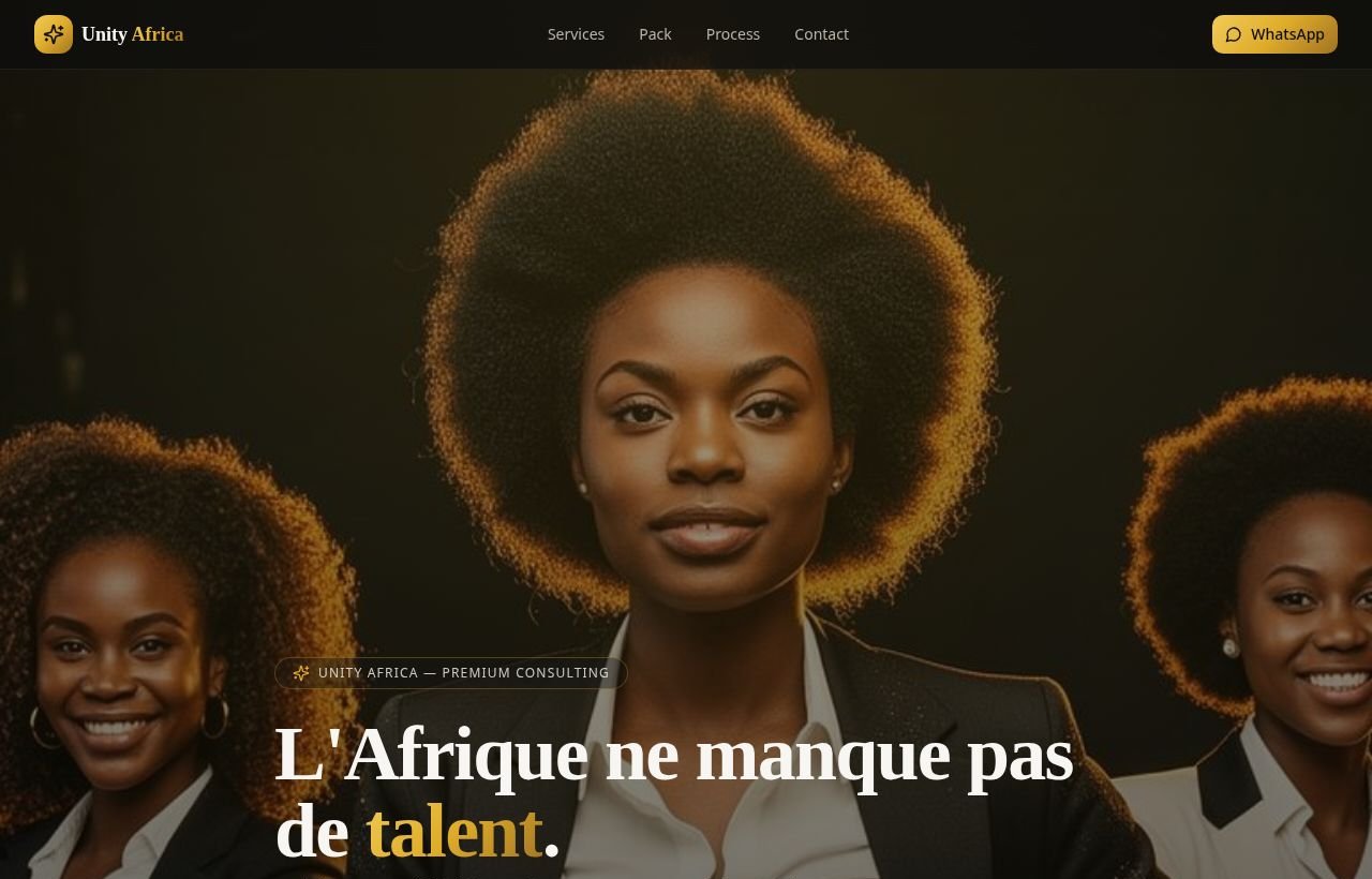 Accueil du site Unity Africa Connect