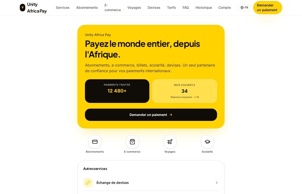 Accueil du site Globe Reach Pay