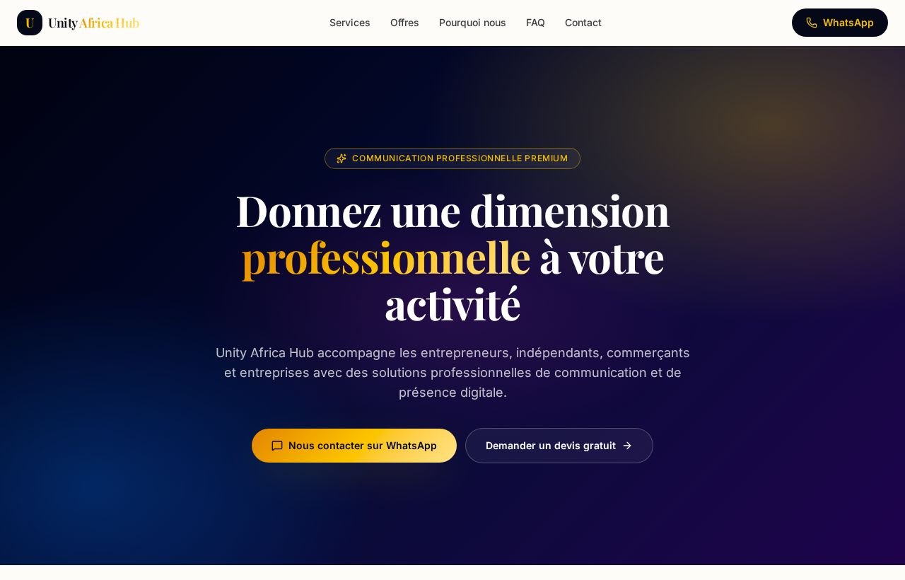 Accueil du site Unity Africa Spark