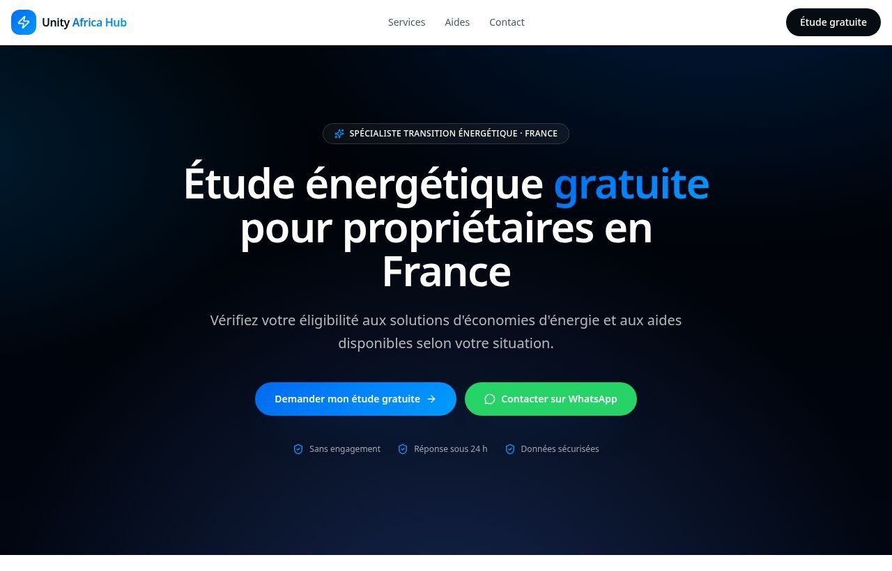 Accueil du site Unity Africa Hub